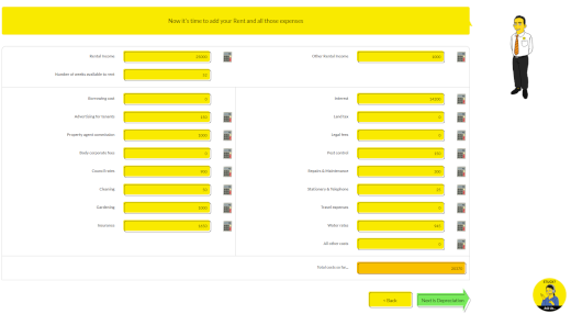 Income and Expenses for your rental property tax return need to be entered to help your tax position
